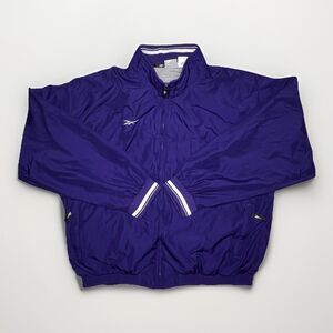 Vintage Reebok Jacket Track Field Lined Purple windbreaker size 2XL  80’s 90’s